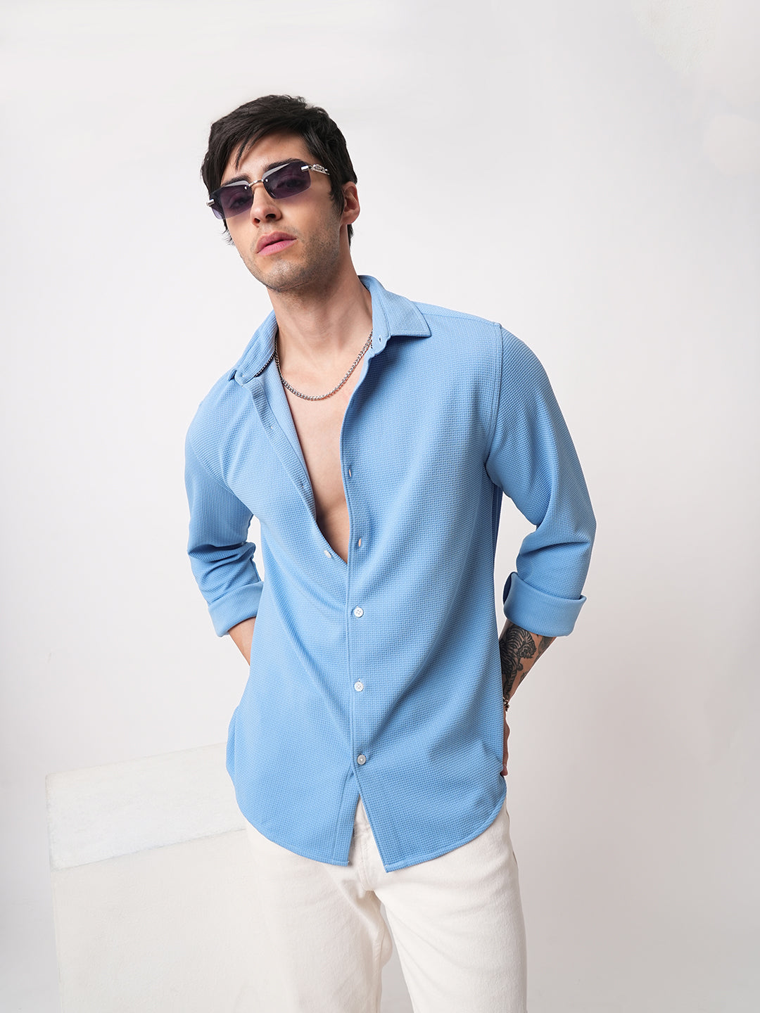 Carolina Blue Textured Shirt