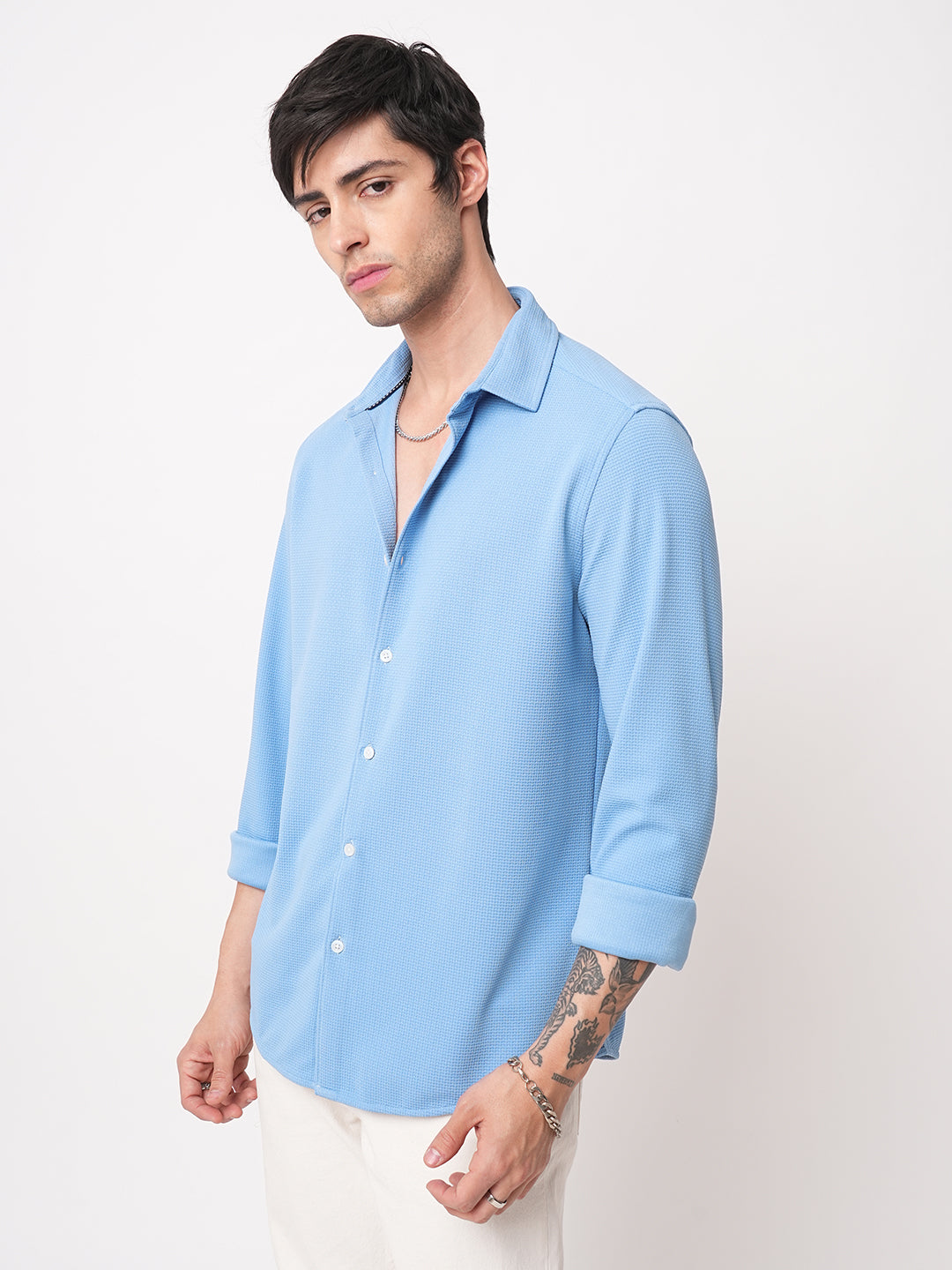 Carolina Blue Textured Shirt