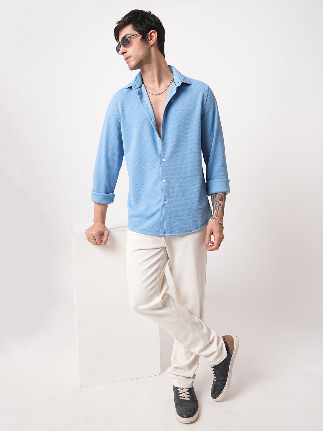 Carolina Blue Textured Shirt