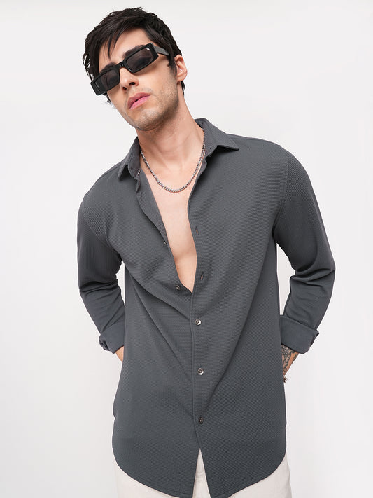 Porpoise Grey Textured Shirt