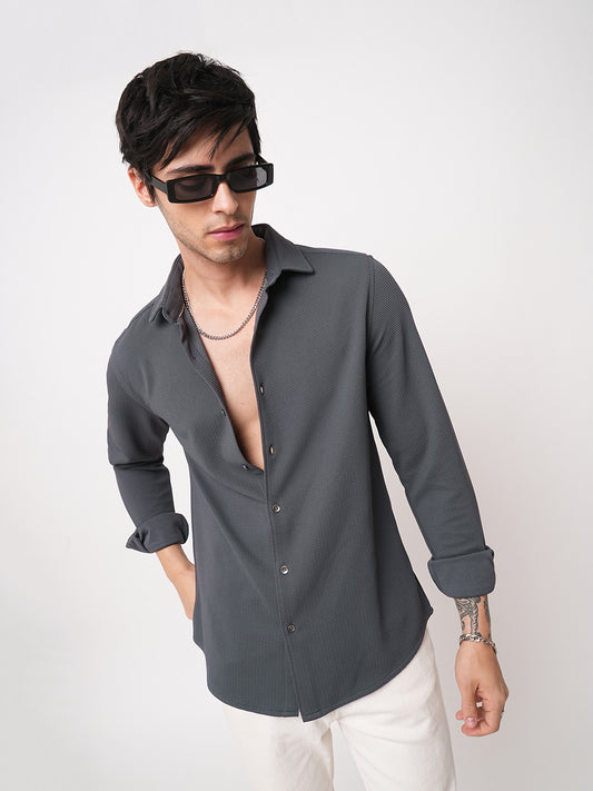 Porpoise Grey Textured Shirt