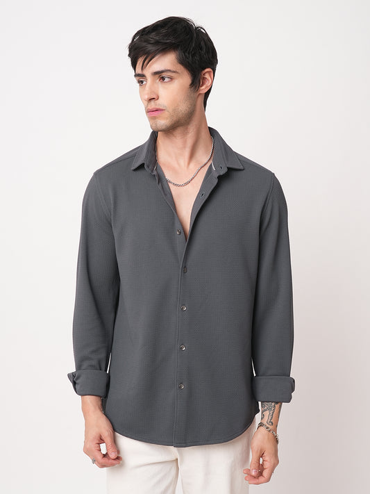 Porpoise Grey Textured Shirt