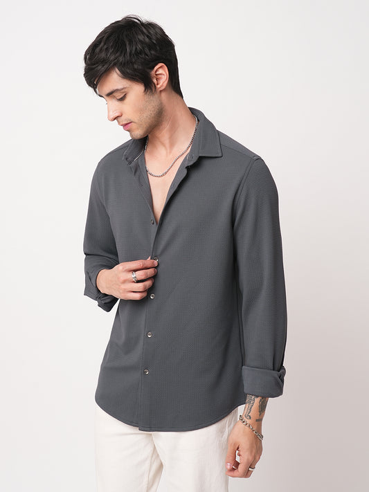 Porpoise Grey Textured Shirt
