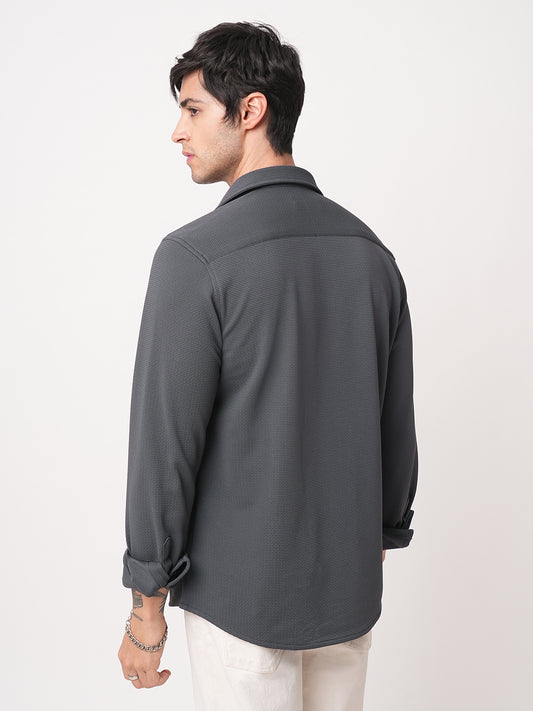 Porpoise Grey Textured Shirt