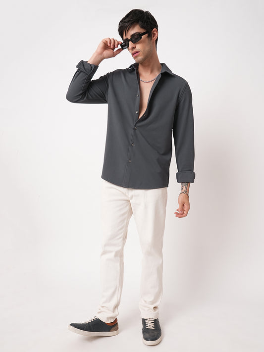 Porpoise Grey Textured Shirt