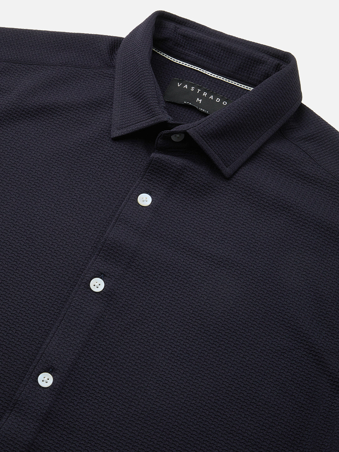Gallant Navy Blue Waffle Knitted Shirt