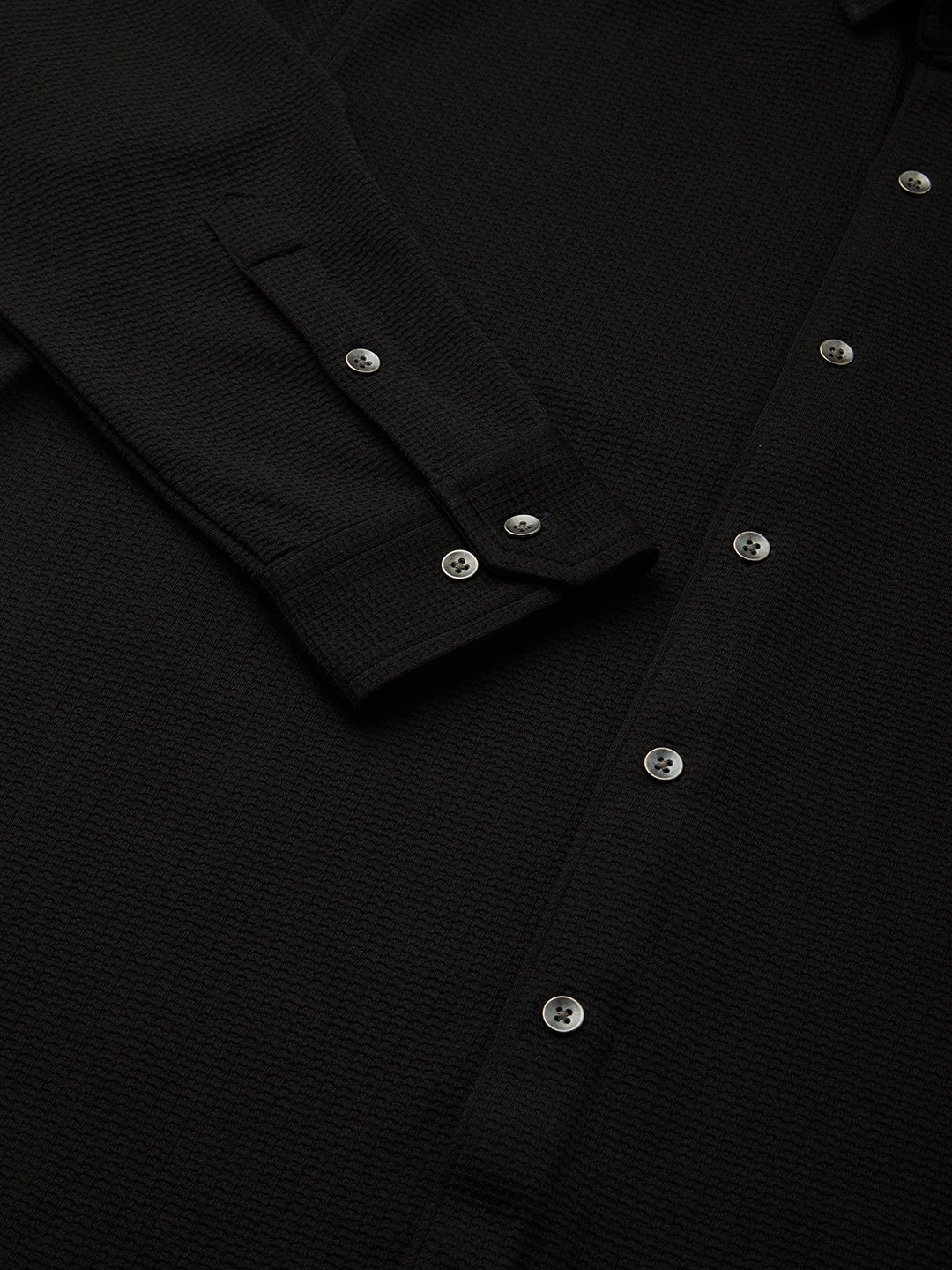 Spider Black Textured Shirt