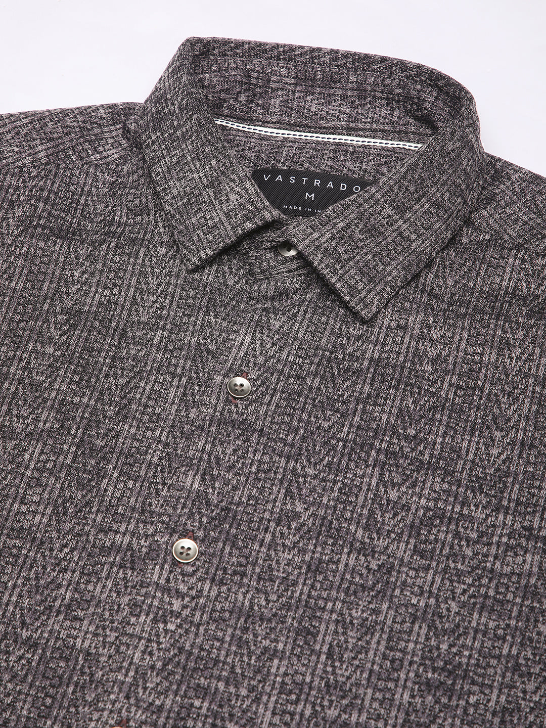 Purple Textured Knitted Shirt