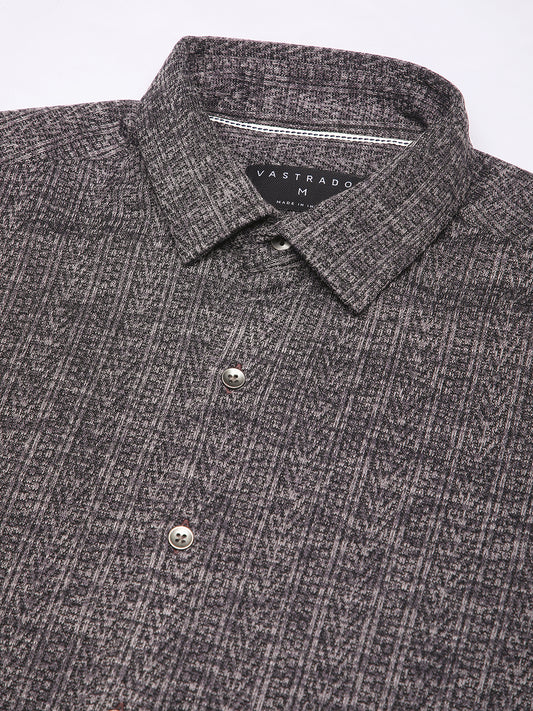 Purple Textured Knitted Shirt