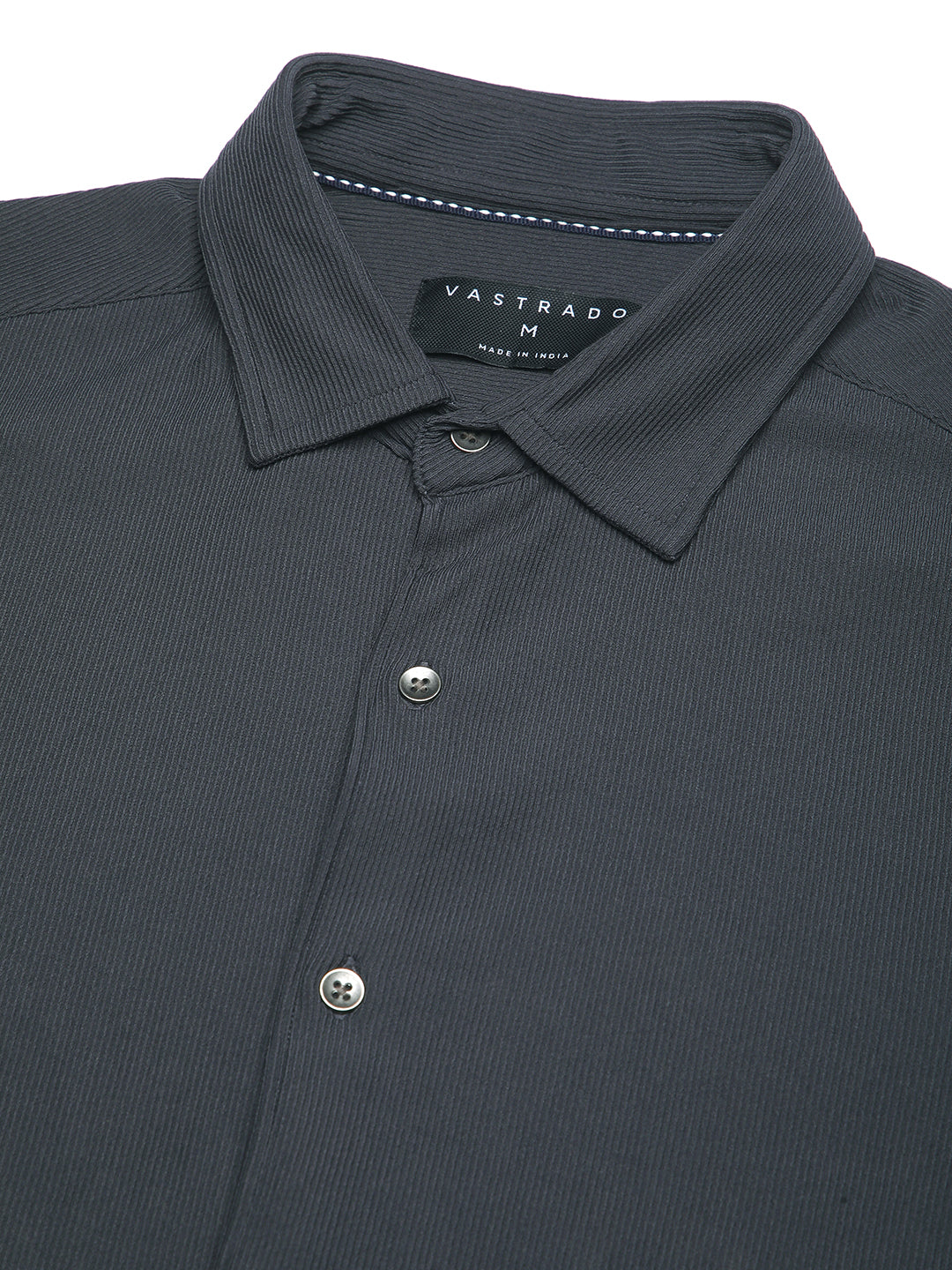 Dark Grey Textured Knitted Shirt