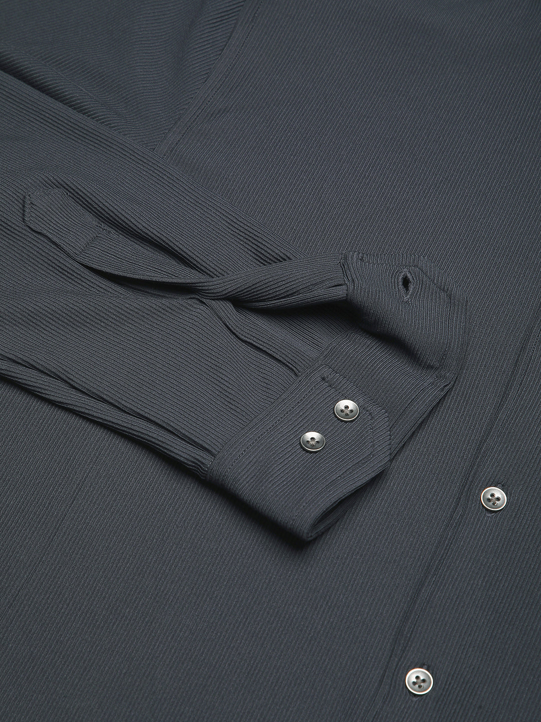 Dark Grey Textured Knitted Shirt