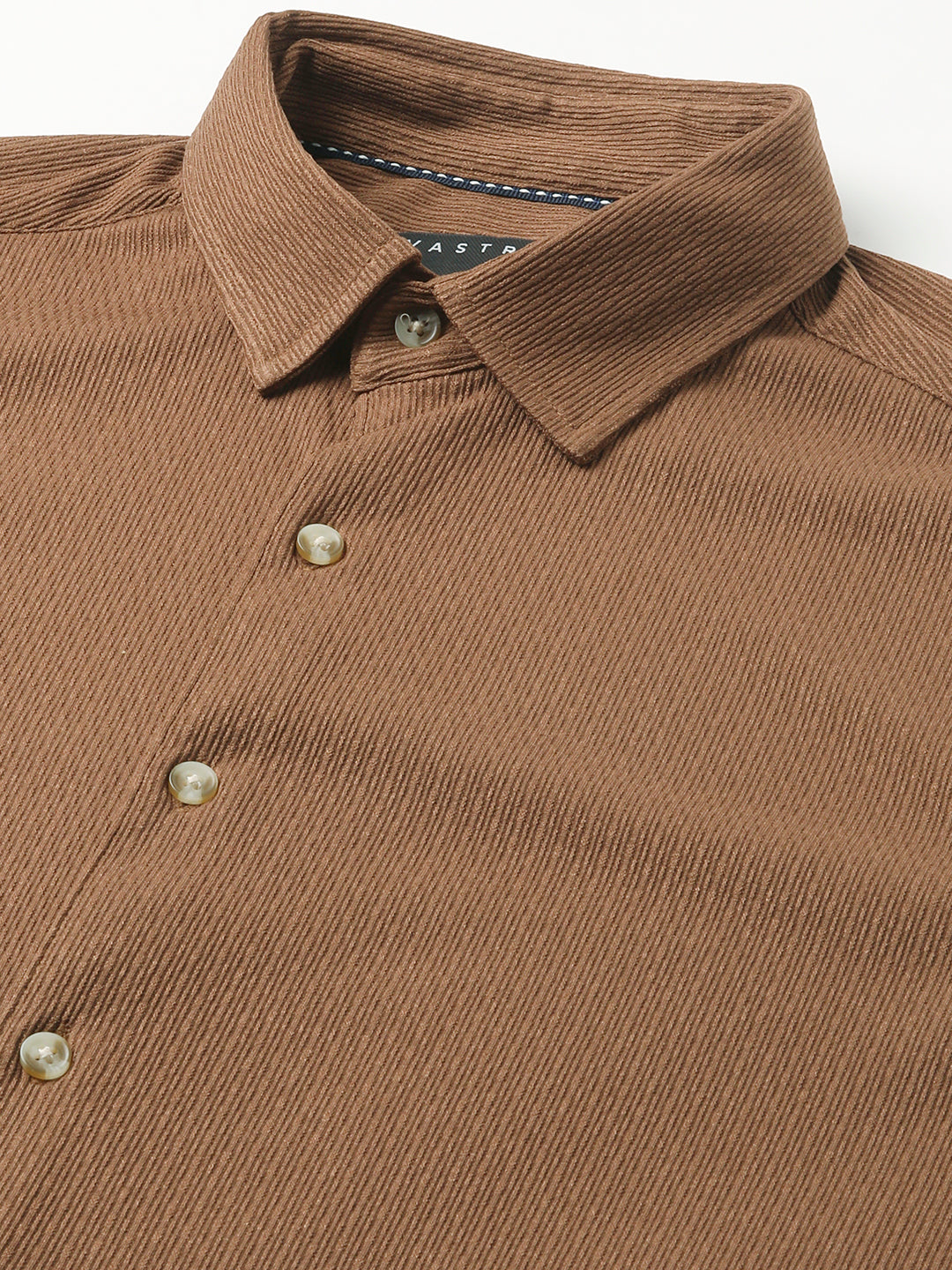 Enticing Brown Textured Knitted Shirt