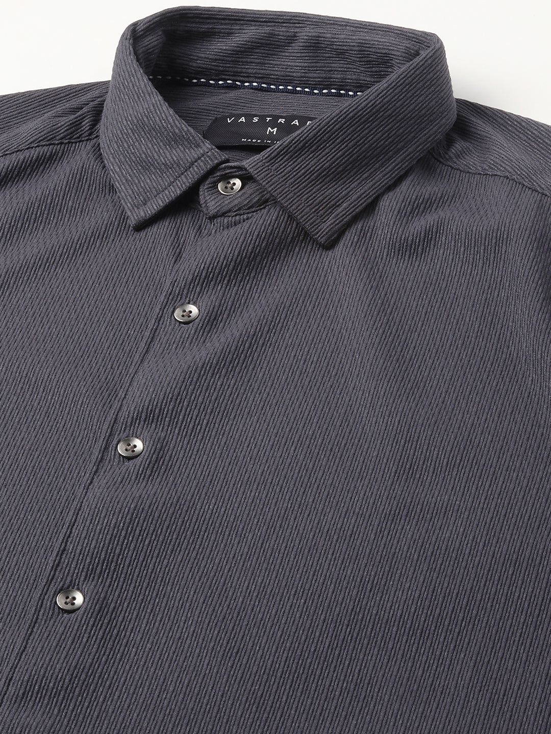 Enticing Charcoal Grey Ribbed Knitted Shirt