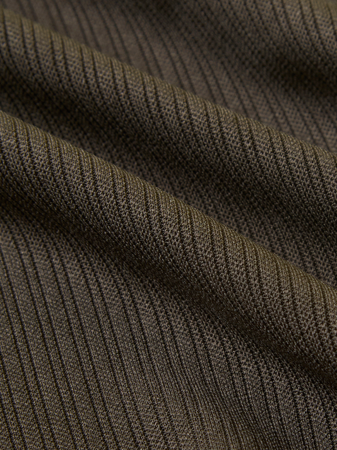 Plush Pencil Striped Army Green Knitted Shirt