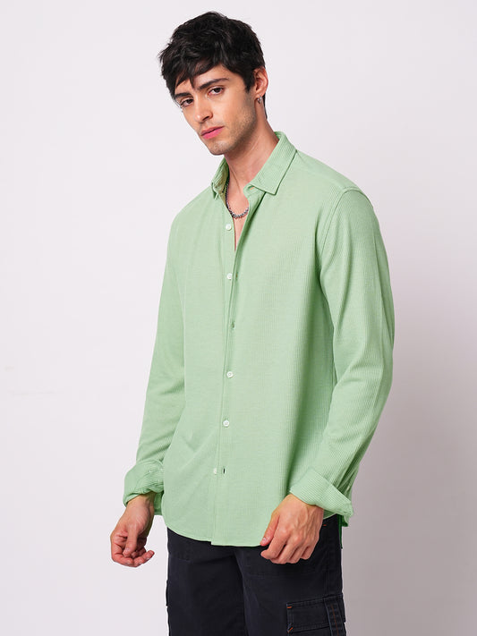 Exquisite Sage Green Knitted Shirt