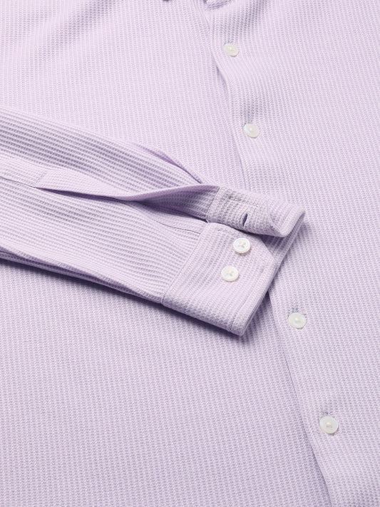Aristocratic Lilac Textured Knitted Shirt