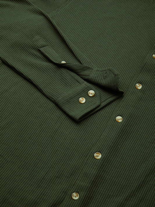 Gallant Lindworm Green Waffle Knitted Shirt