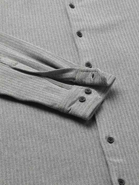 Plush Camouflage Grey Herringbone Knitted Shirt