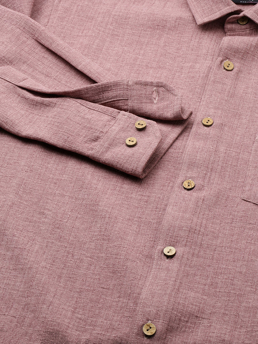 Mauve Slub Textured Shirt