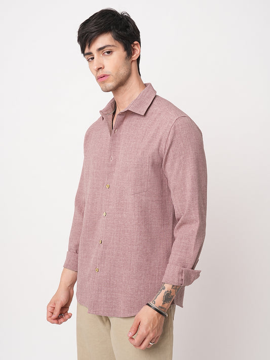 Mauve Slub Textured Shirt
