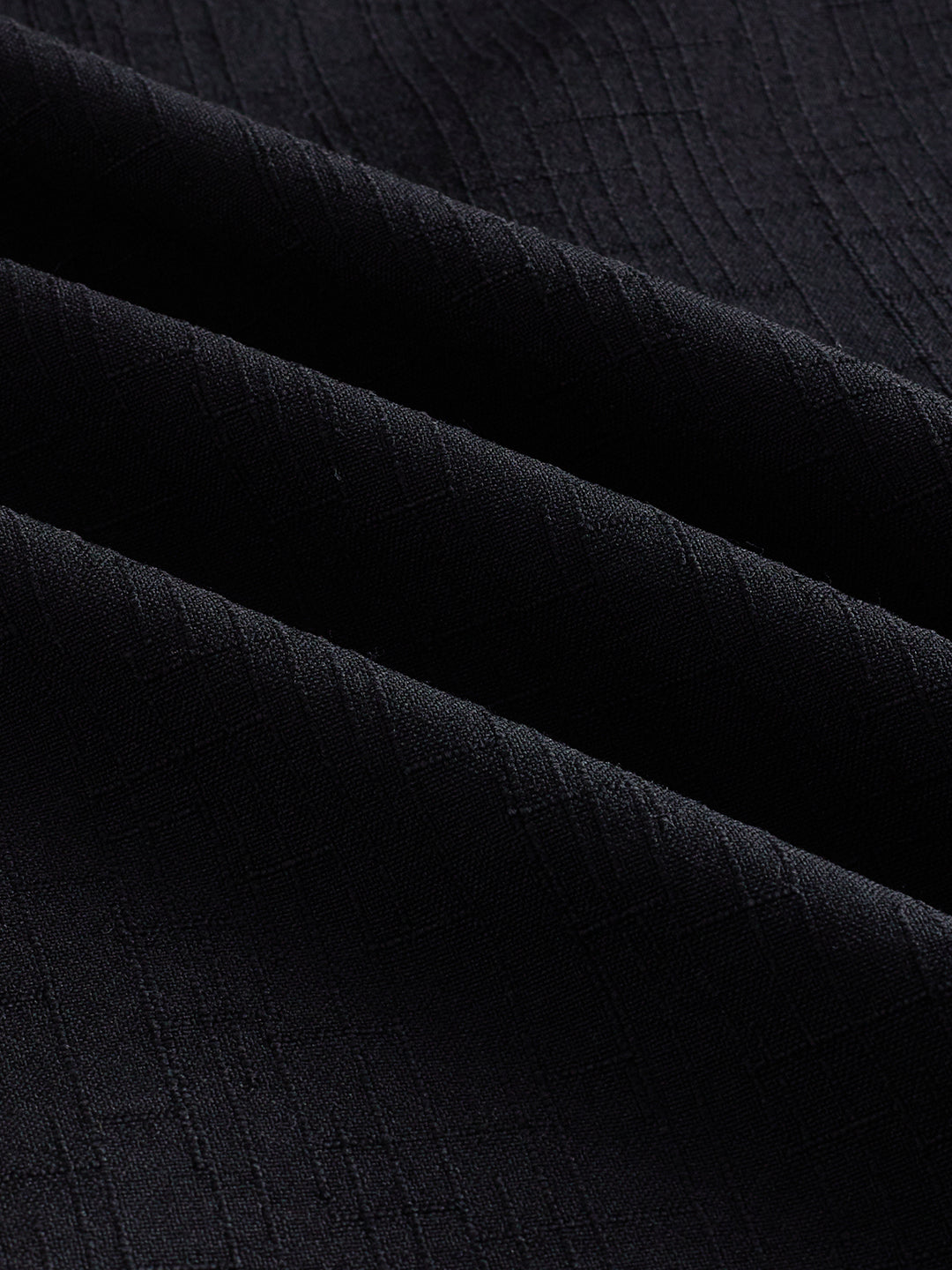 Black Slub Textured Shirt