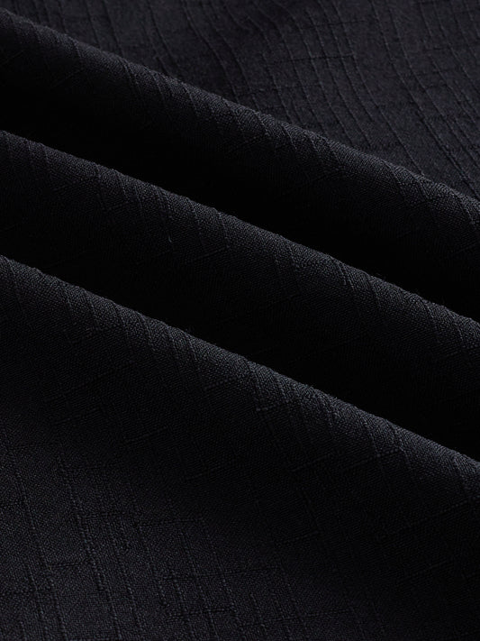 Black Slub Textured Shirt