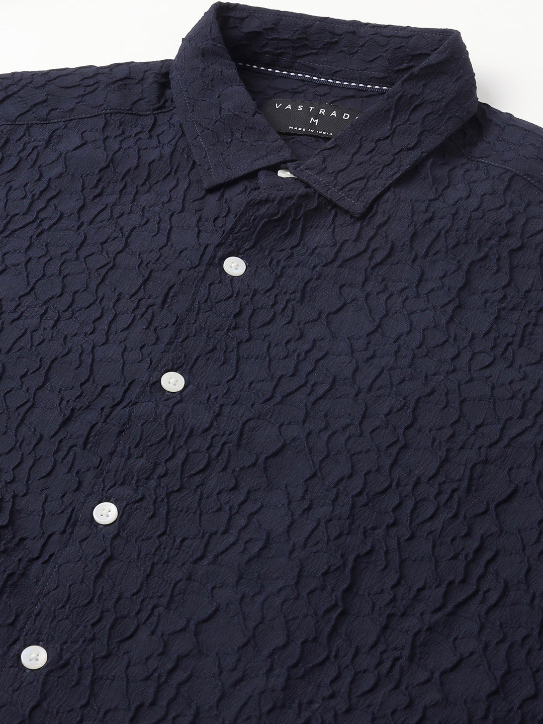 Intricate Navy Textured Shirt