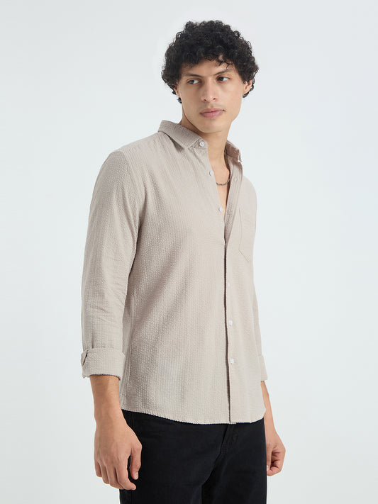 Glacier Grey Seersucker Shirt