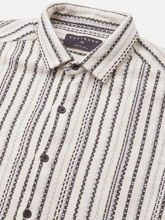 Off-White & Black Balanced Striped Shirt