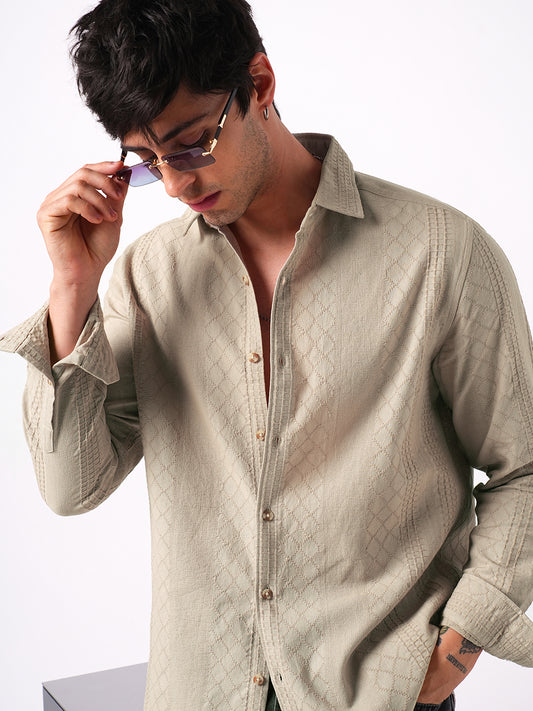 Bisque Beige Embroidered Shirt