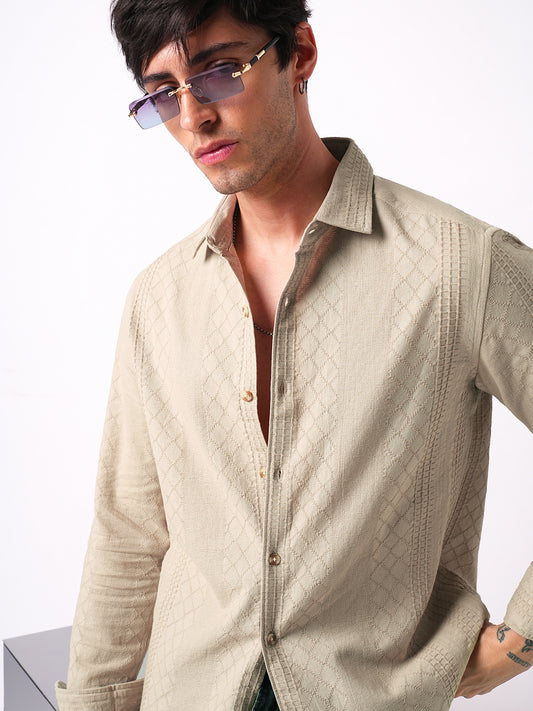 Bisque Beige Embroidered Shirt
