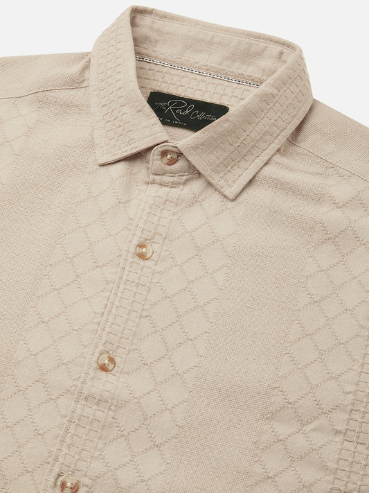 Bisque Beige Embroidered Shirt