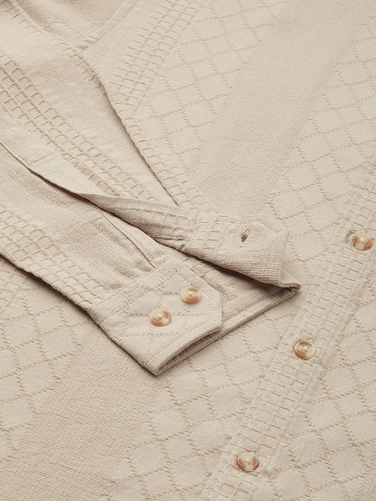 Bisque Beige Embroidered Shirt