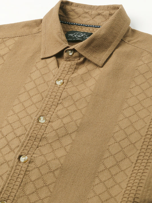 Russet Brown Embroidered Shirt