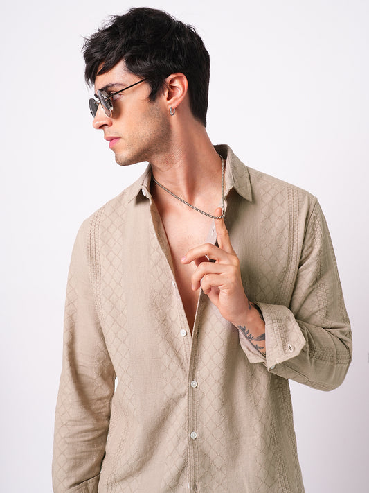 Rosy Brown Embroidered Shirt