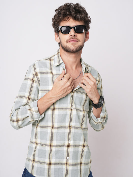 Multicolour Ember Plaid Checks Textured Shirt
