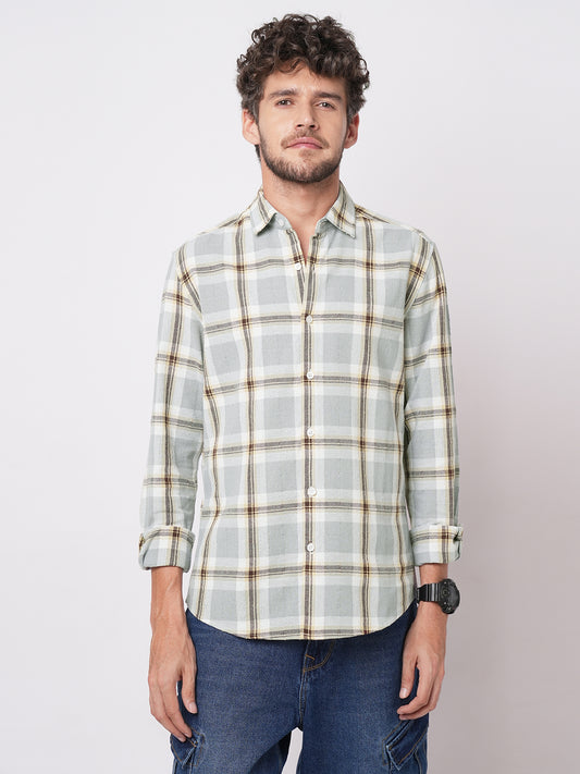 Multicolour Ember Plaid Checks Textured Shirt