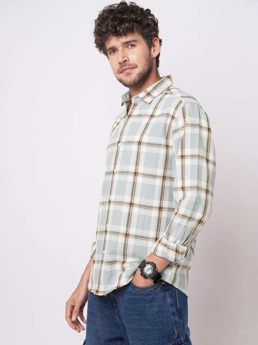 Multicolour Ember Plaid Checks Textured Shirt