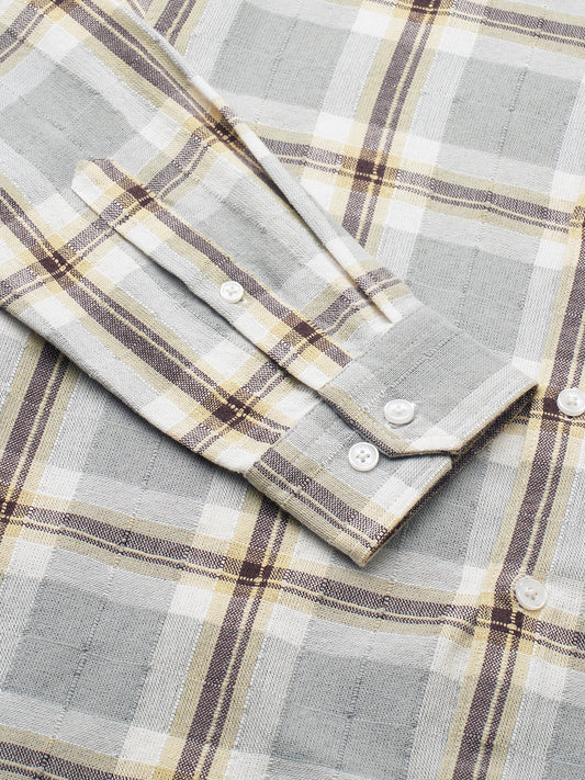 Multicolour Ember Plaid Checks Textured Shirt