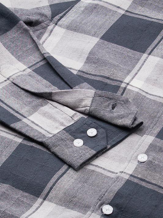 Sumptuous Grey Box Checks Shirt