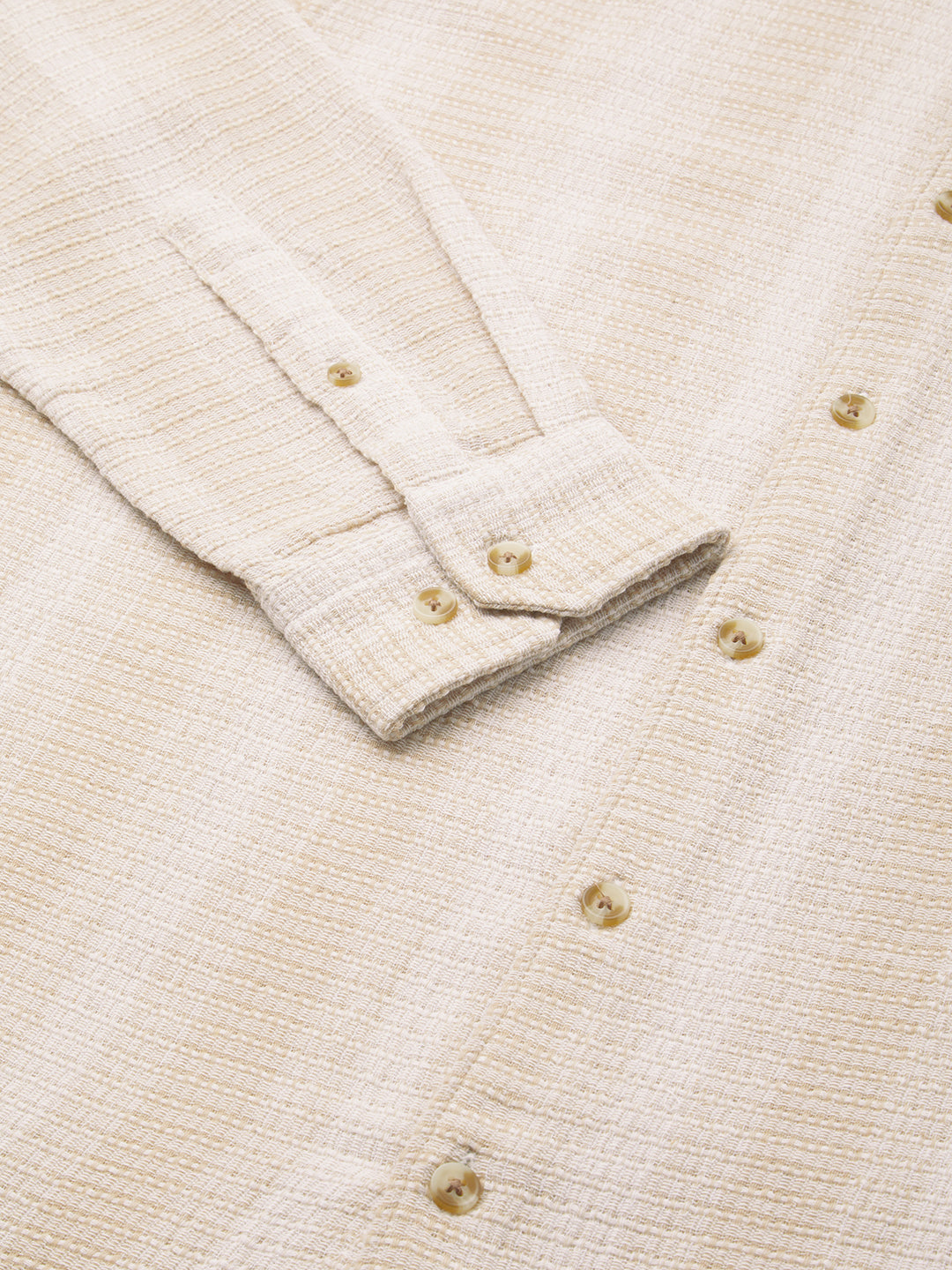 Beige Sun Bleach Woven Stripe Shirt