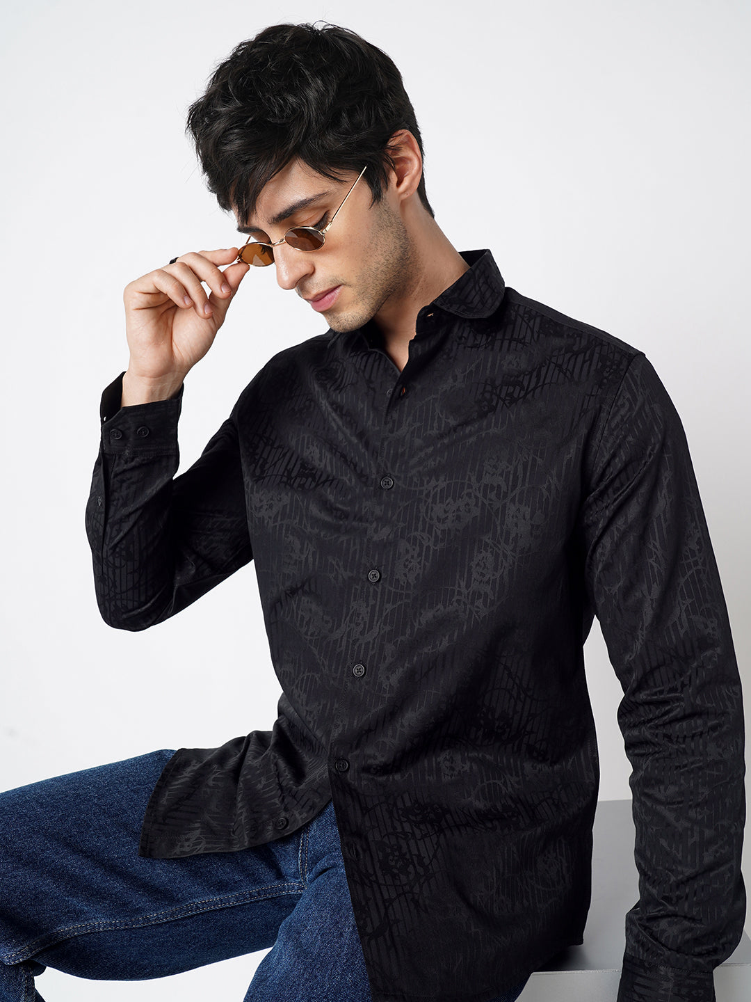 Classic Black Printed Shirt