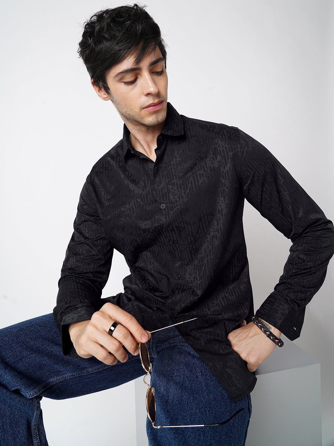 Classic Black Printed Shirt