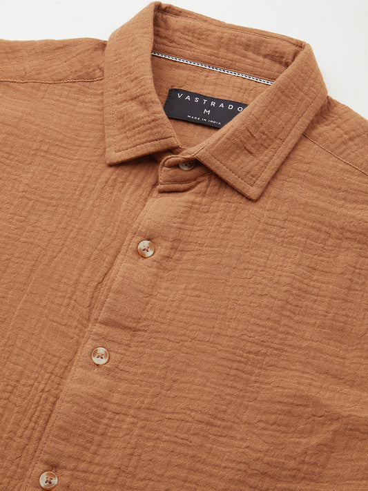 Sepia Brown Double Cloth Shirt