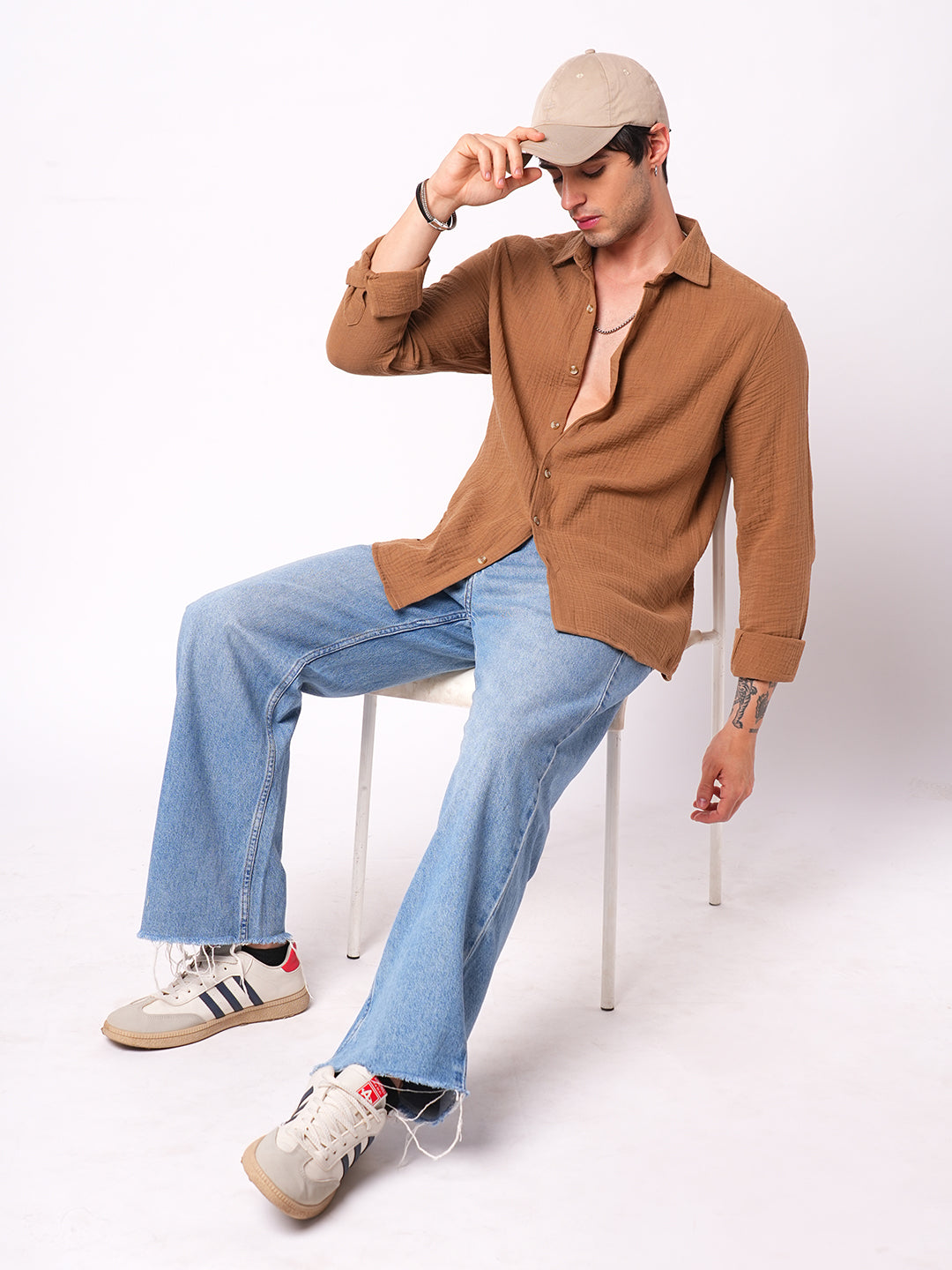Sepia Brown Double Cloth Shirt