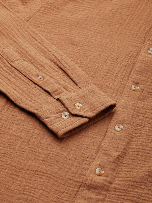 Sepia Brown Double Cloth Shirt