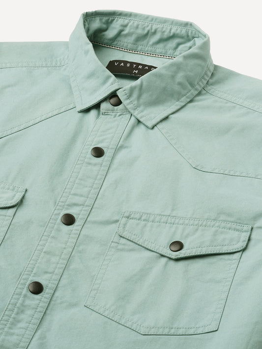 Sea Breeze Hue Double Pocket Overshirt
