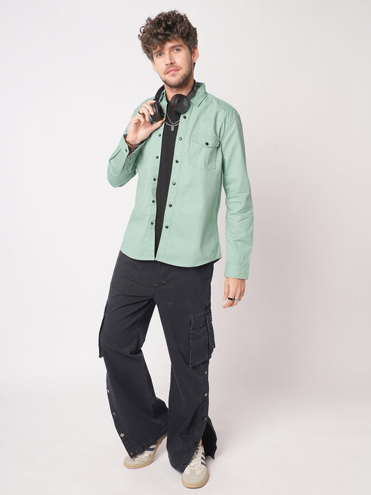 Sea Breeze Hue Double Pocket Overshirt