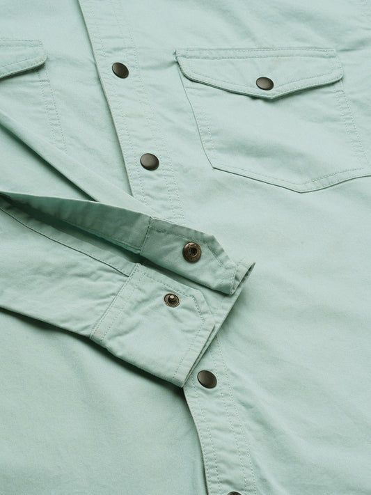 Sea Breeze Hue Double Pocket Overshirt