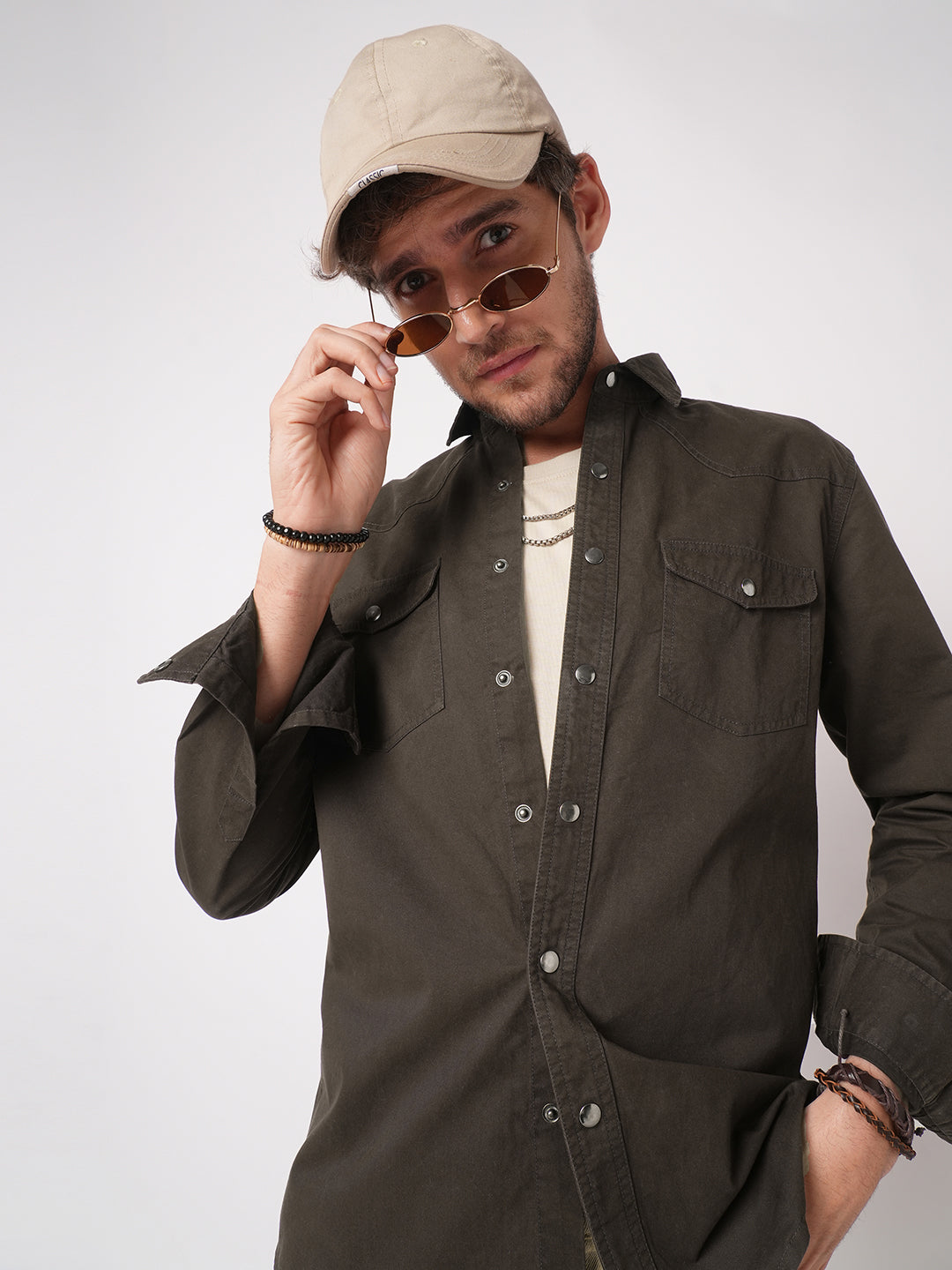Smoked Cocoa Double Pocket Overshirt
